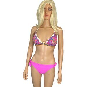 Victoria's Secret Paisley Floral Bikini Swim Top + Xhiliration Bikini Bottoms M
